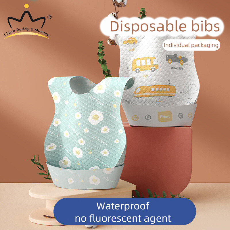 10Pcs/Lot Sterile Disposable Baby Bib Children Waterproof Eat Feeding Bibs Kid Scarf Portable Children's Saliva Towel & Pocket