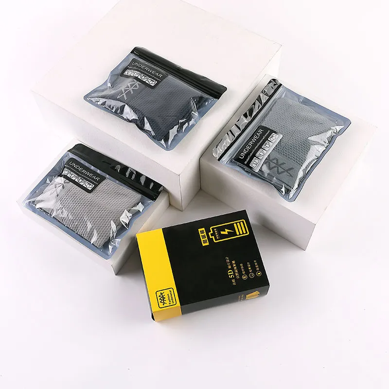 IELGY【40-75KG】men's underwear mid-waist four-corner high-elastic breathable sweat-absorbent mid-waist seamless 5D honeycomb boxer briefs