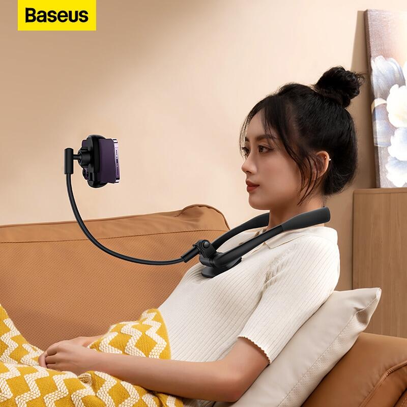Baseus Flexible Universal Neck Phone Holder Hanging Neck Lazy Necklace Cell Phone Desk Mount Bracket for 5.4-6.7 inches Phone