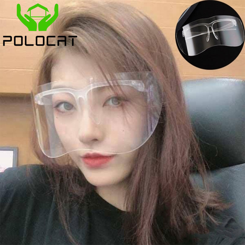 Polocat Korean Face Shield Anti-fog Oversized Sun Visor Goggles Unisex Large Mirror Half Face 