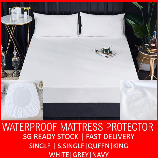 SG READY STOCKPremium Waterproof Mattress Protector | Waterproof Bedsheet | Fitted Bed Cover | SG LOCAL SIZE