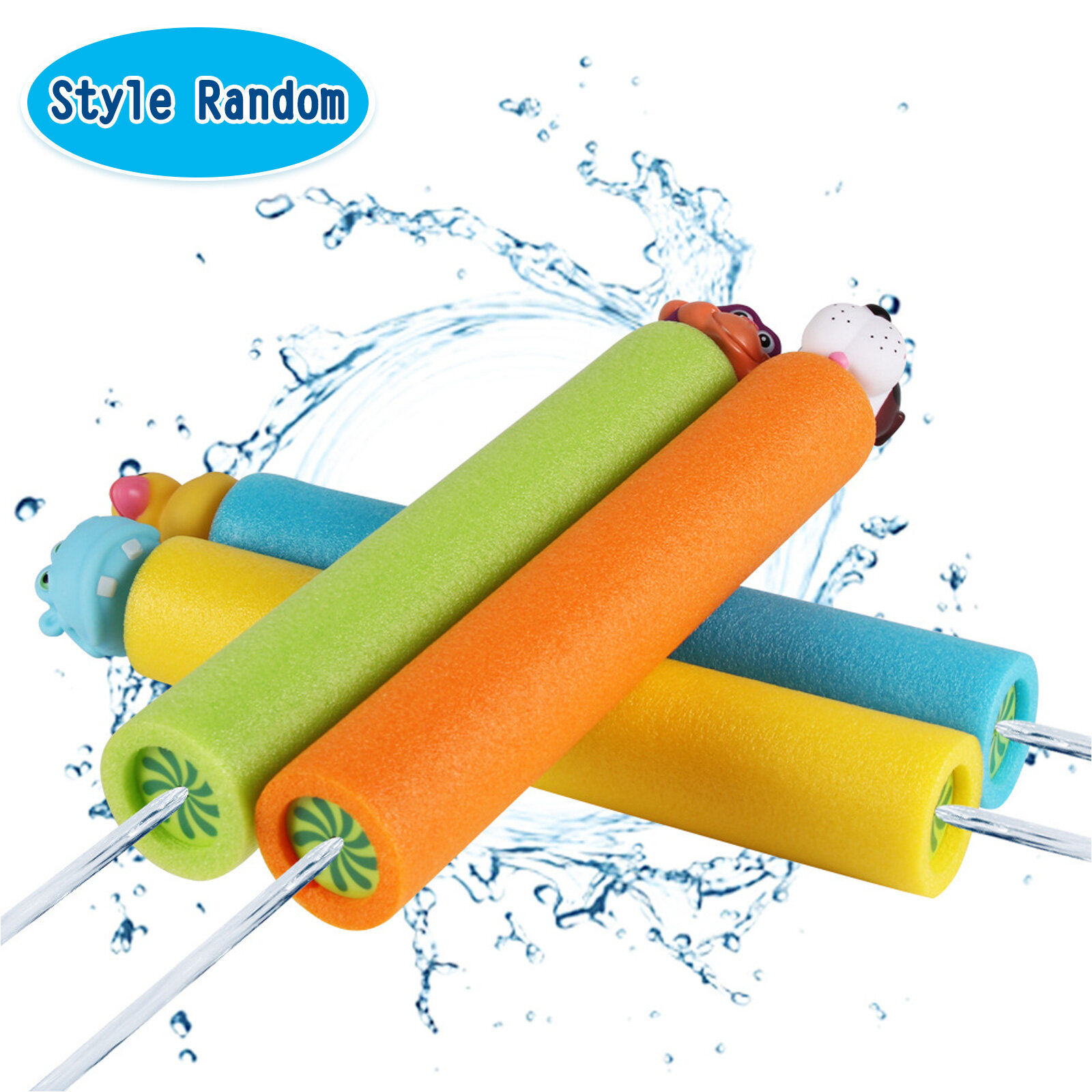 Children Cute Animal Push-Pull Foam Water Blaster Toys for Swimming Pool Beach Sand Summer Outdoor Toy Random Style