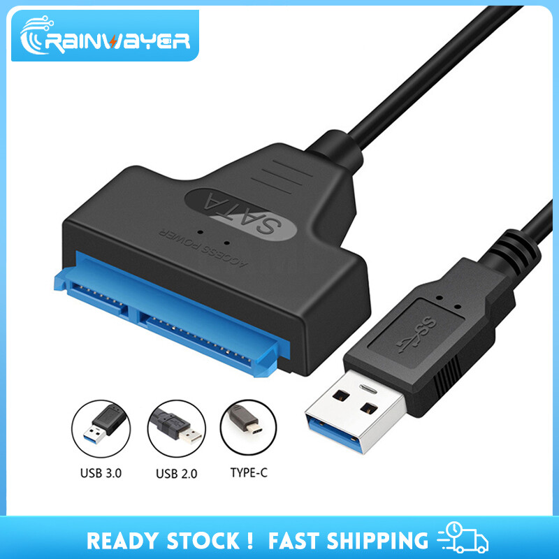 Rainwayer USB SATA 3 Cable Sata To USB 3.0 Adapter UP To 6 Gbps Support 2.5Inch External SSD HDD Hard Drive 22 Pin Sata III A25 2.0
