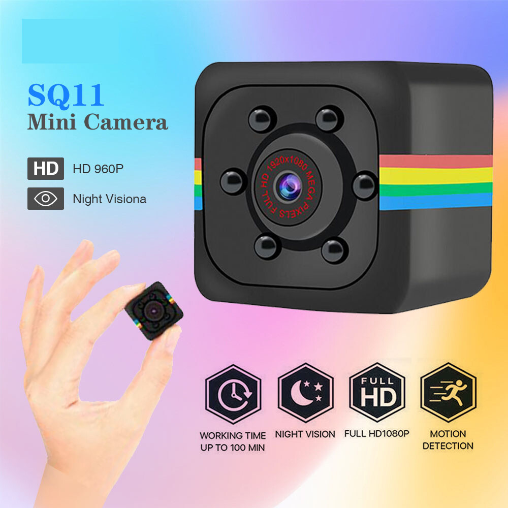 Original SQ11 Mini Spy Camera Hidden Sensor Night Vision Camera  Sports DVR Mini Camera HD 720P Sports DV Video Small Video Camera Cam Connected to Mobile Phone Spycamera for Bathroom Mini Wireless CC