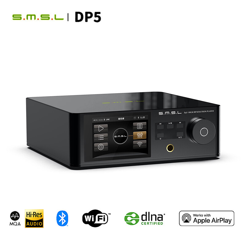 SMSL DP5 Turntable U Disk USB Bluetooth Player MQA Decoding ES9038PRO Headphone Amplifier DSD Digital Wifi Network Music Player