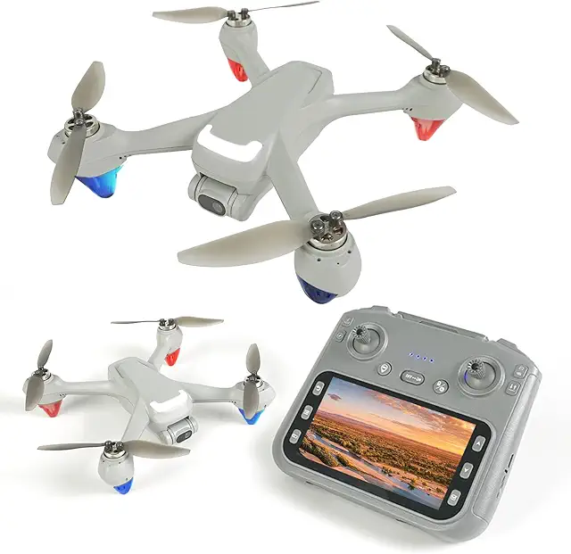 NewUpgraded Large Screen Remote Drones with Camera for Adults 4K, Sturdy Drones for Beginners Safe Auto Return Home, Follow Me, Under 250g, with 32GB SD Card, Cool Flash Lights, Waypoint Flight
