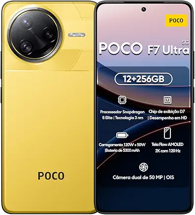 XIAOMI Poco F7 Ultra 5G (for Tmobile Mint Tello & Global) (256GB + 12GB) Ai 2K 6.67" Amoled 50MP Triple Cam NFC Dual sim Unlocked Model 24122RKC7G Liberado (Yellow)