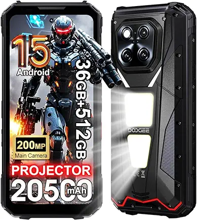 DOOGEE V Max Play 5G Rugged Smartphone with 100 Lumens Projector, 36GB+512GB ROM/2TB, 20500mAh, Android 15, 6.78" 120Hz, 200MP+20MP+32MP
